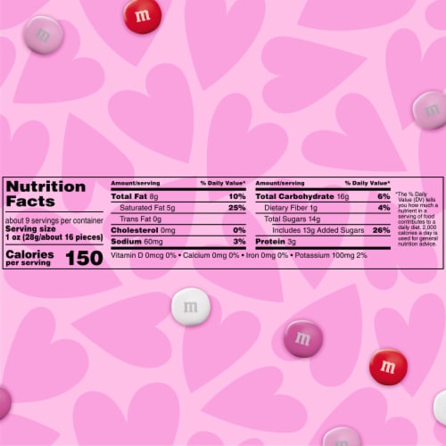 M&M'S Valentine's Day Peanut Butter Milk Chocolate Candy Perspective: bottom