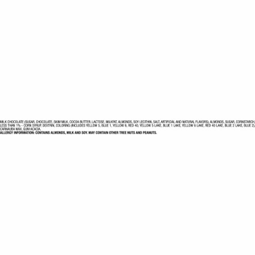 M&M'S Almond Chocolate Egg Shaped Easter Candy Bag Perspective: bottom