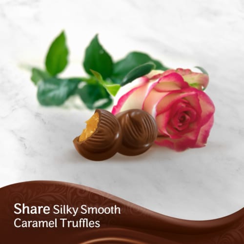 Dove® Milk Chocolate Creamy Caramels Valentine Heart Candy Tin Perspective: bottom