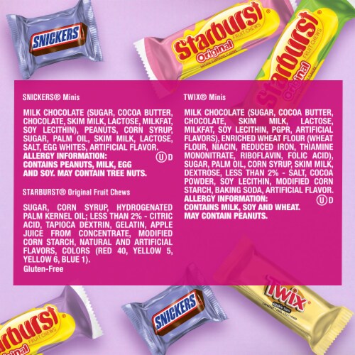 Snickers Twix & Starburst Minis Assorted Easter Candy Bulk Variety Pack Bag Perspective: bottom