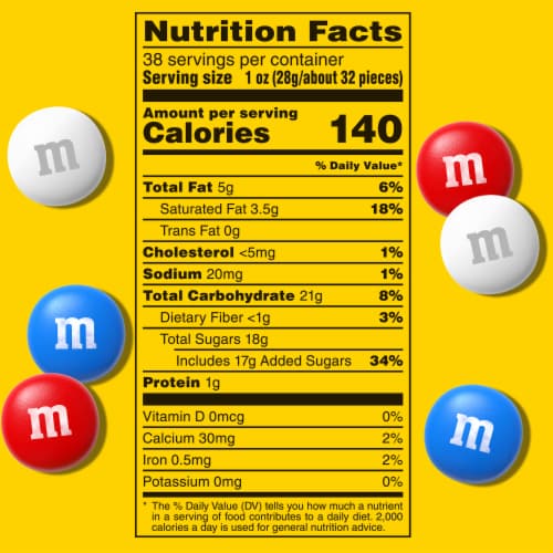 M&M'S Milk Chocolate Red White & Blue Summer Candy Party Size Bag Perspective: bottom