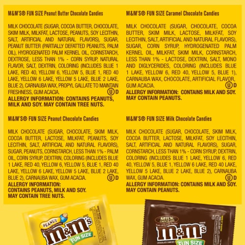 M&M'S Fun Size Milk Chocolate Candy Variety Pack Bulk Candy Bag Perspective: bottom