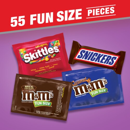 M&M's® Snickers® & Skittles® Fun Size Chocolate Candy Variety Mix Bag Perspective: bottom