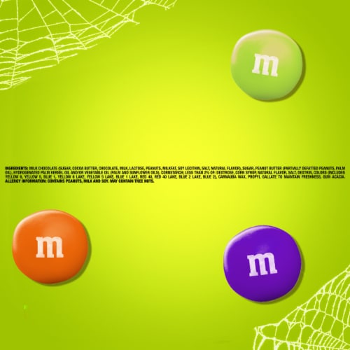 M&M'S Peanut Butter Ghoul's Mix Chocolate Halloween Candy Bag Perspective: bottom