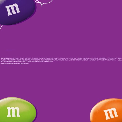 M&M'S Peanut Milk Chocolate Ghoul's Mix Chocolate Halloween Candy Bag Perspective: bottom