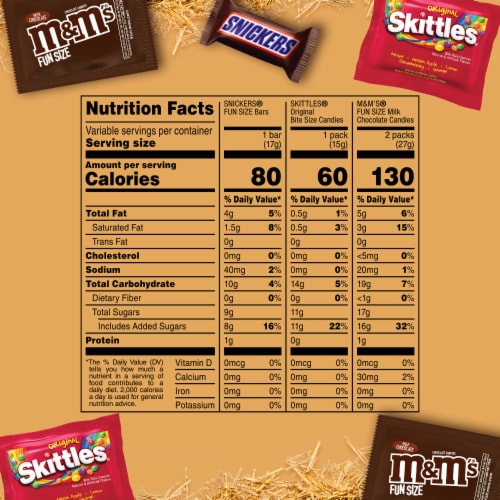 Snickers Skittles & M&M'S Milk Chocolate Assorted Bulk Halloween Candy Variety Pack Perspective: bottom