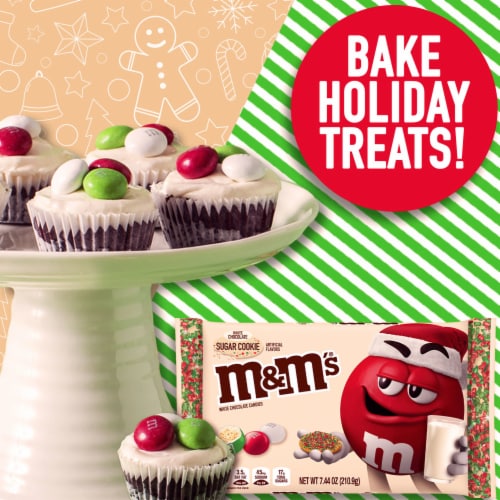 M&M'S Holiday White Chocolate Sugar Cookie Christmas Candy Perspective: bottom