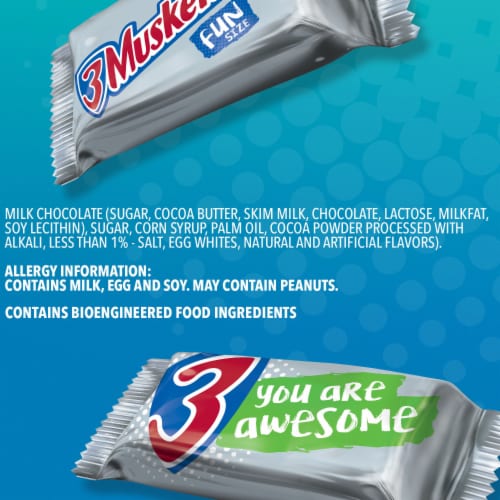 3 Musketeers Fun Size Chocolate Candy Bar Bag Perspective: bottom