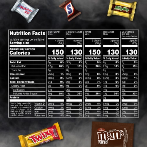 M&M'S Snickers Twix Milky Way & 3 Musketeers Bulk Halloween Candy Assortment Perspective: bottom