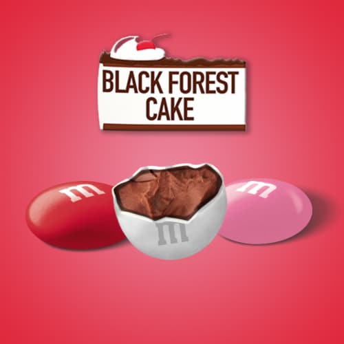 M&M's Black Forest Cake Valentines Day Milk & Dark Chocolate Candy Perspective: bottom