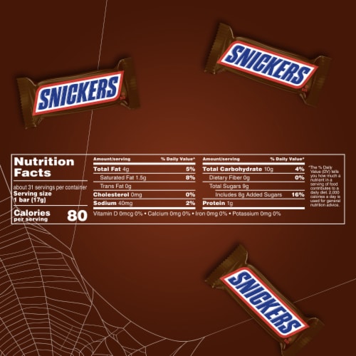 Snickers Spooky Chocolate Bars Fun Size Halloween Candy Perspective: bottom