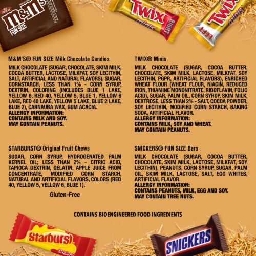 M&M'S Snickers Starburst & Twix Bulk Halloween Candy Variety Pack Perspective: bottom