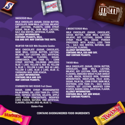 M&M'S Snickers Twix Starburst & 3 Musketeers Bulk Assorted Halloween Candy Perspective: bottom