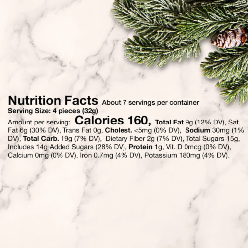 Dove Promises Dark Chocolate & Sea Salt Caramel Frosty & Festive Christmas Candy Perspective: bottom