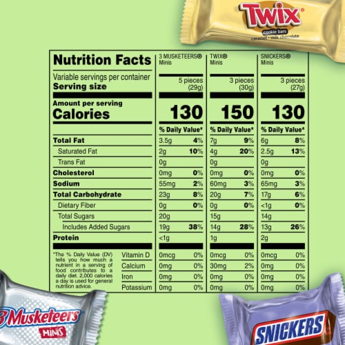 Snickers Twix & 3 Musketeers Assorted Chocolate Easter Candy Bulk Variety Pack Perspective: bottom