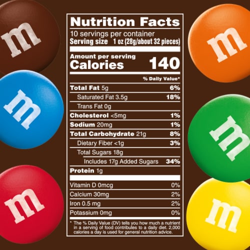 M&M'S Milk Chocolate Candy Sharing Size Bag Perspective: bottom