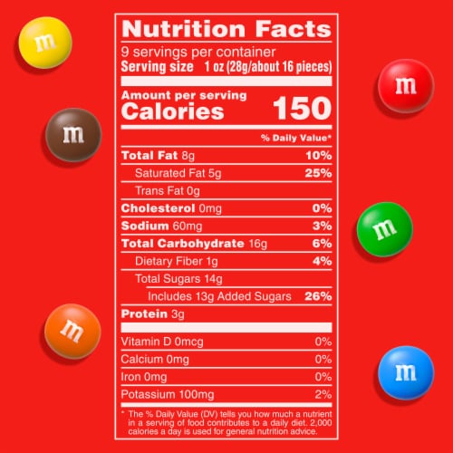 share size peanut m&m nutrition