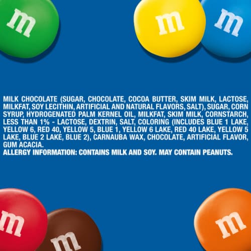 M&M'S Caramel Milk Chocolate Candy Sharing Size Bag Perspective: bottom
