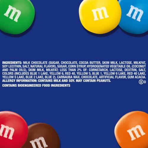 M&M'S Caramel Milk Chocolate Candy, Family Size Bag Perspective: bottom