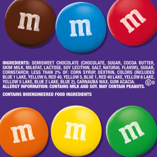 M&M's Dark Chocolate St. Patricks Day Candy Sharing Size Bag Perspective: bottom
