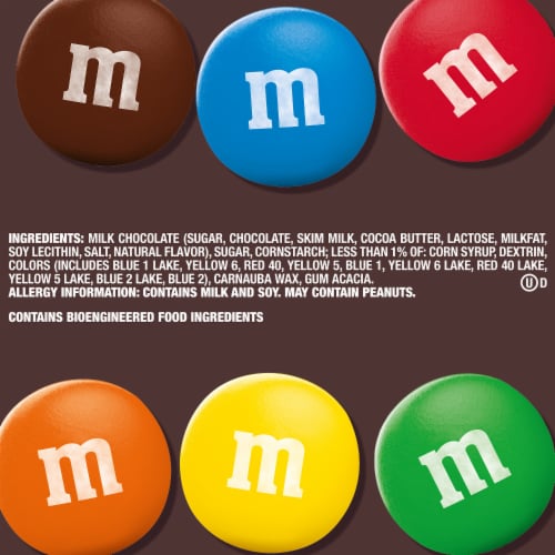 M&M'S Milk Chocolate Candy Family Size Bag Perspective: bottom