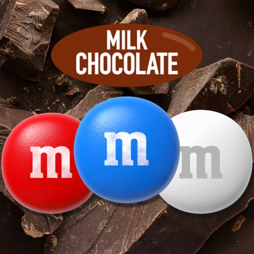M&M'S Milk Chocolate Red White & Blue Summer Candy Sharing Size Bag Perspective: bottom