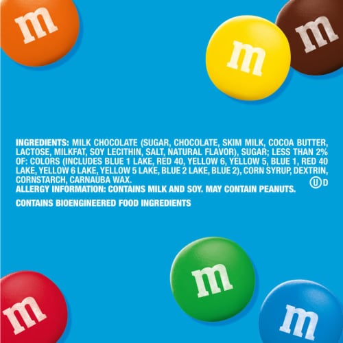 M&M'S Minis Milk Chocolate Candy Sharing Size Resealable Bag Perspective: bottom