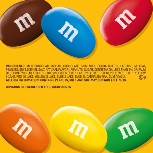M&M'S Peanut Milk Chocolate Candy Family Size Bag Perspective: bottom