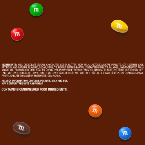 M&M's Classic Mix Chocolate Candy Assortment Family Size Bag Perspective: bottom