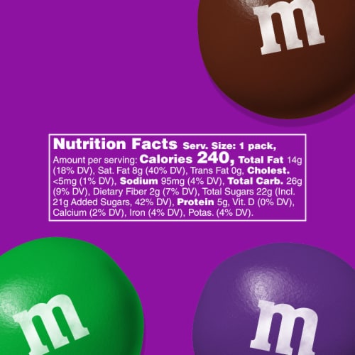 M&M'S Limited Edition Peanut Butter Milk Chocolate Candy featuring Purple Candy Bag Perspective: bottom
