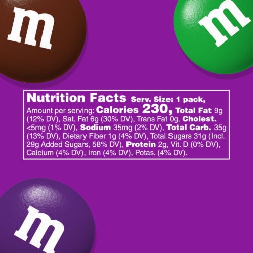 M&M'S Limited Edition Milk Chocolate Candy featuring Purple Candy Bag Perspective: bottom