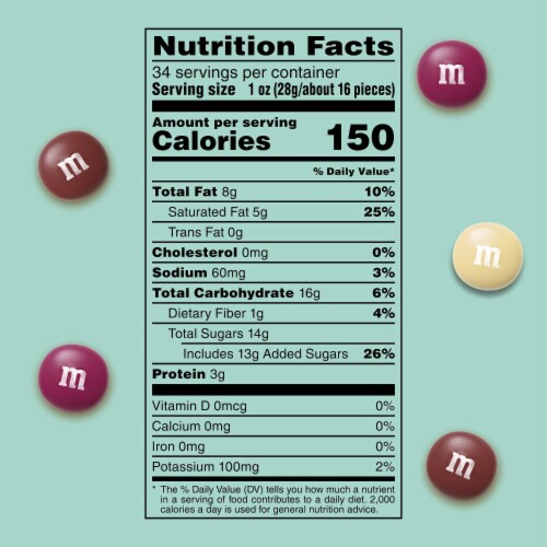 M&M'S Dark & Milk Chocolate Espresso Christmas Candy Bag Perspective: bottom