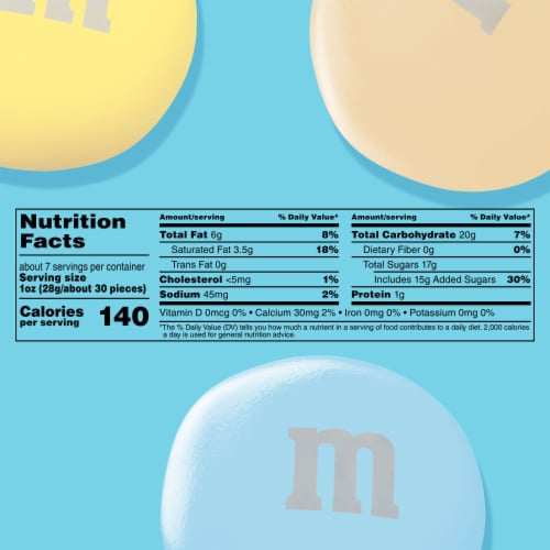 M&M'S White Chocolate Marshmallow Crispy Treat Pastel Easter Candy Bag Perspective: bottom
