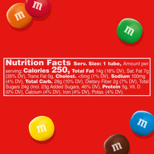 M&M'S Minis Peanut Butter Milk Chocolate Candy Mega Tube Perspective: bottom