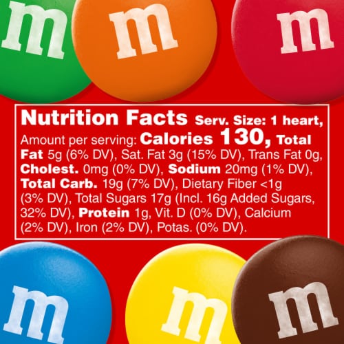 M&M’S Milk Chocolate Candy Valentines Day Gift Heart Box Perspective: bottom