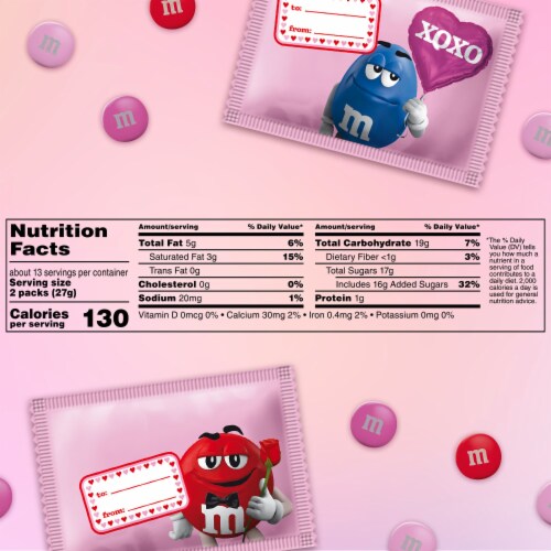 M&M’s Milk Chocolate Candy Valentines Day Gift Exchange Perspective: bottom