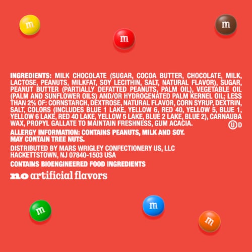 M&M'S Minis Peanut Butter Milk Chocolate Summer Candy Sharing Size Bag Perspective: bottom