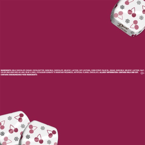 Dove Promises Milk Chocolate Cherry Cordial Christmas Candy Bag Perspective: bottom