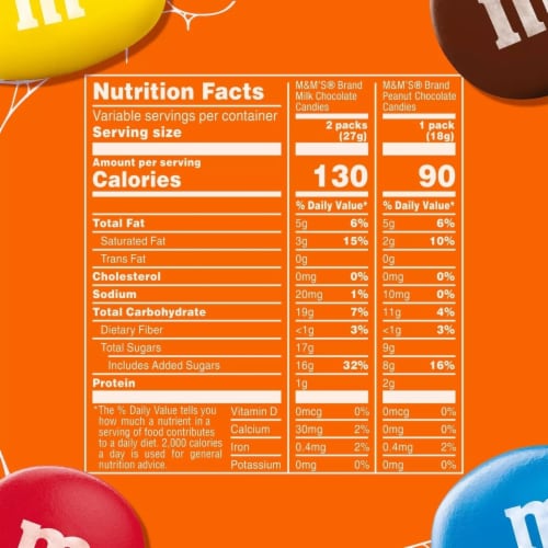 M&M'S Chocolate Candy Assorted Fun Size Bulk Candy Bucket, 159 Ounce (300 Pack) Perspective: bottom