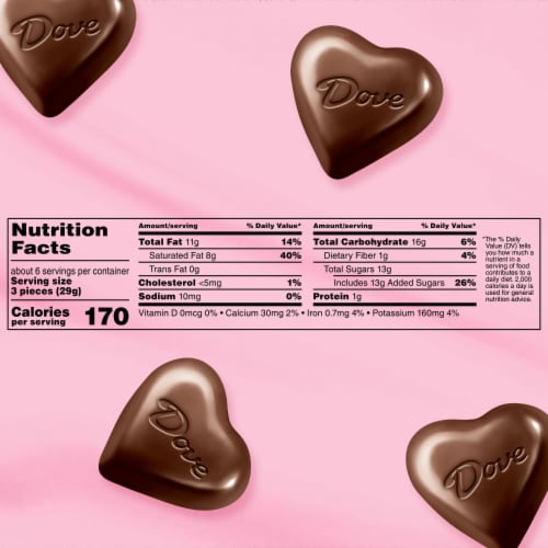 Dove Assorted Valentine's Day Dark Chocolate Truffle Candy Heart Tin Perspective: bottom