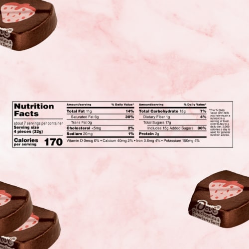 Dove Promises Dark Chocolate & Strawberry Swirl Valentine's Day Candy Bag Perspective: bottom