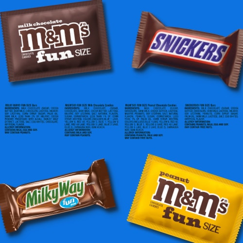 M&M'S Snickers & Milky Way Fun Size Chocolate Candy Variety Pack Bulk Bag Perspective: bottom