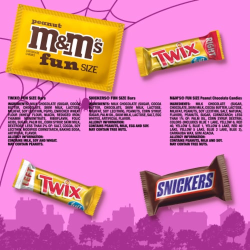 M&M'S Snickers & Twix Milk Chocolate Halloween Candy Bulk Bag Perspective: bottom