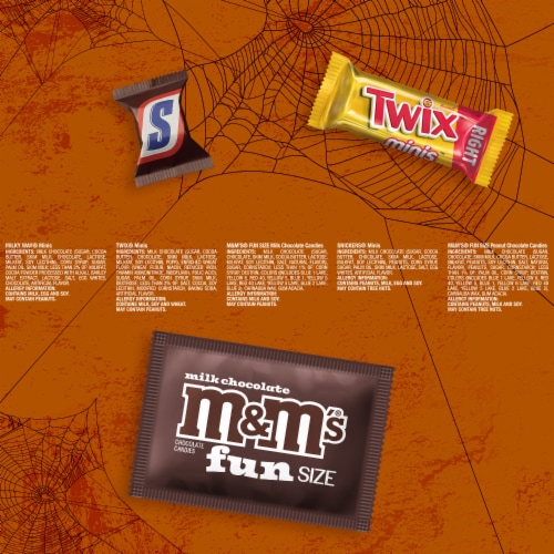M&M'S Snickers Twix & Milky Way Milk Chocolate Halloween Candy Variety Pack Bag Perspective: bottom