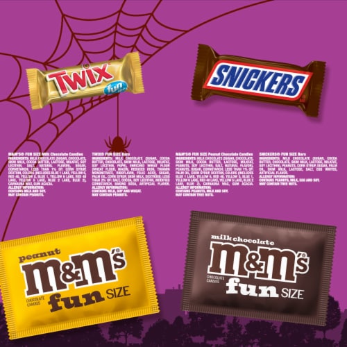Mars M&M'S® TWIX® and SNICKERS® Assorted Chocolate Halloween Fun Size Candy Bag Perspective: bottom