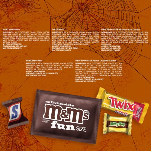M&M'S Snickers Twix & Milky Way Milk Chocolate Halloween Candy Variety Pack Bulk Bag Perspective: bottom