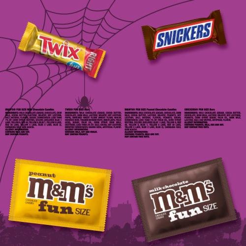 M&M'S Snickers & Twix Milk Chocolate Halloween Candy Bulk Bag Perspective: bottom
