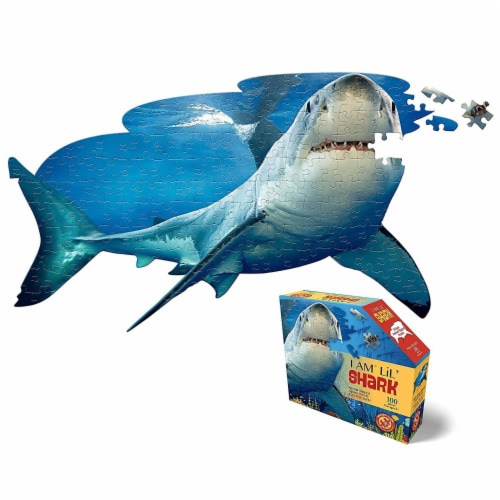 I AM Lil Shark 100 Piece Animal-Shaped Jigsaw Puzzle Perspective: bottom