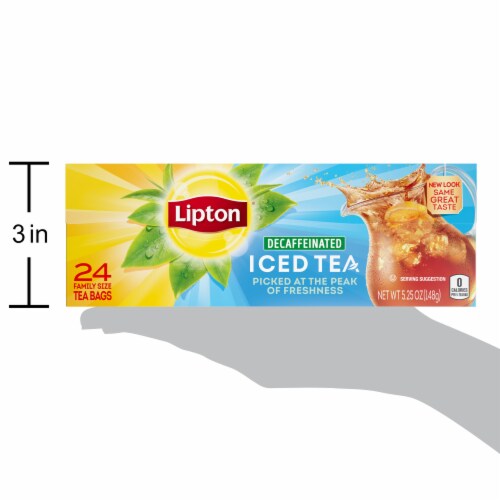 Lipton Family Unsweetened Decaffeinated Black Iced Tea Bags Perspective: bottom