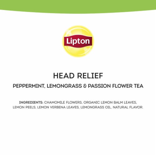 Lipton® Head Relief Peppermint Lemongrass Passion Flower Caffeine Free Herbal Tea Bags 15 Count Perspective: bottom